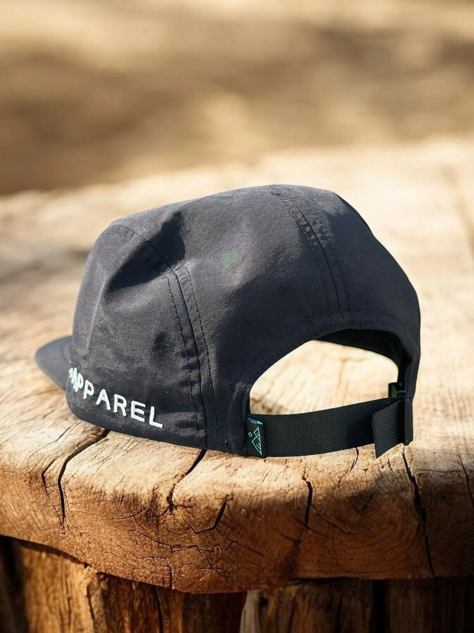 Black 5 Panel Camp Hat - Image 6