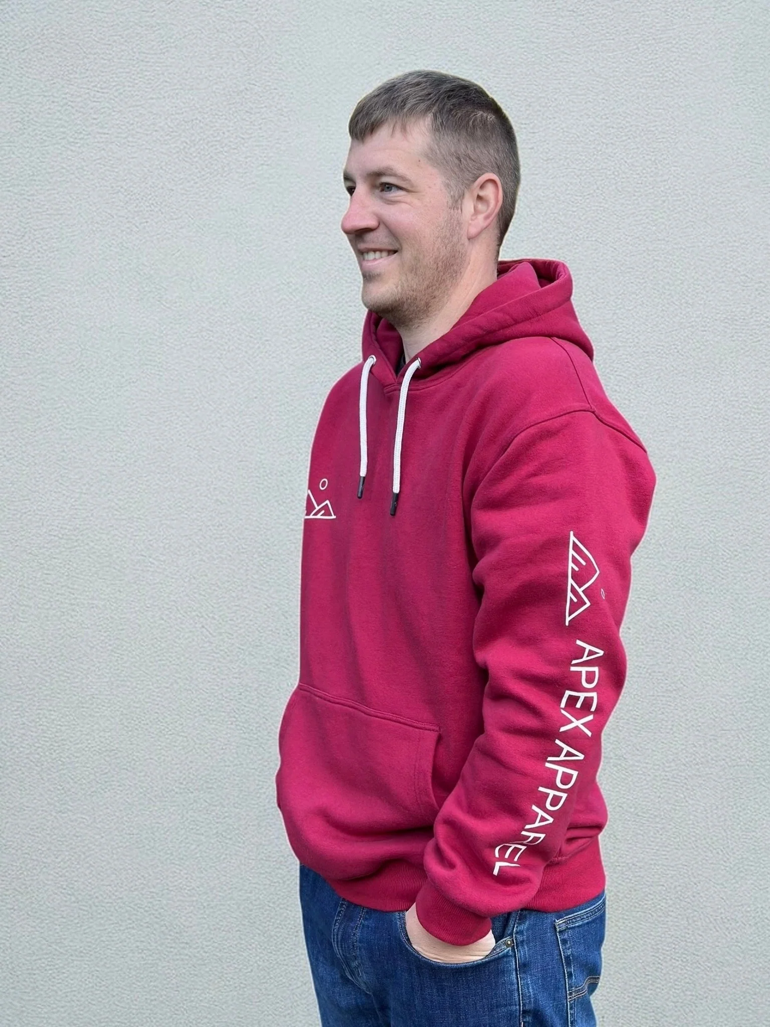 Apex Hoodie - Maroon/White - Image 4